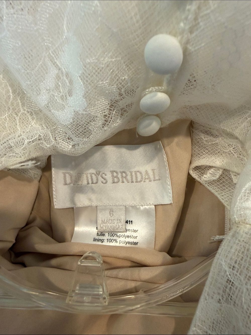 David's Bridal Tulle & Lace Overlay Dress Gorgeous - Picture 2 of 3